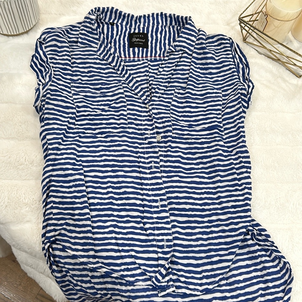 Striped blue & white blouse